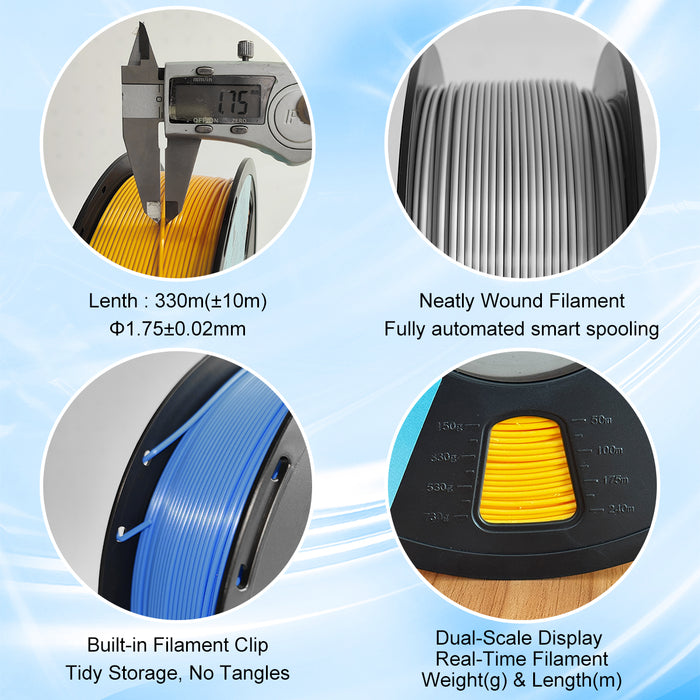 Lumizone 3D Printer Filament 1.75mm Dimensional Accuracy +/- 0.02mm, 1KG Spool(2.2lbs) Tangle-Free, Bubble-Free, Eco-Friendly, Compatible with Most FDM 3D Printers