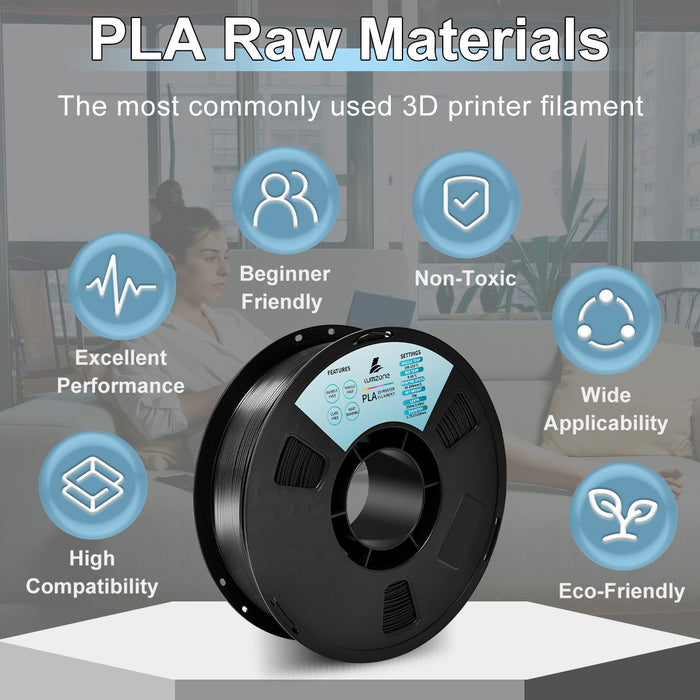 Lumizone 3D Printer Filament 1.75mm Dimensional Accuracy +/- 0.02mm, 1KG Spool(2.2lbs) Tangle-Free, Bubble-Free, Eco-Friendly, Compatible with Most FDM 3D Printers