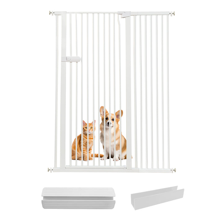 Lumizone Extra Tall Cat Gate 55.12" High Pressure Mounted Extra Wide 2025 New (17 Sizes) 1.37" Gap No Drilling Auto-Close One-Handed Operation Tall Pet Gate for Dogs