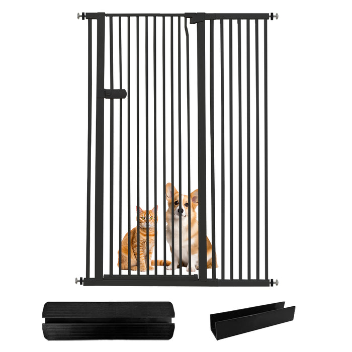 Lumizone Extra Tall Cat Gate 61.02" High Pressure Mounted Extra Wide 2025 New (17 Sizes) 1.37" Gap No Drilling Auto-Close One-Handed Operation Tall Pet Gate for Dogs