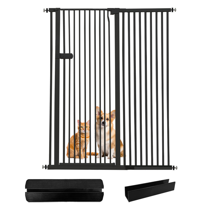 Lumizone Extra Tall Cat Gate 61.02" High Pressure Mounted Extra Wide 2025 New (17 Sizes) 1.37" Gap No Drilling Auto-Close One-Handed Operation Tall Pet Gate for Dogs