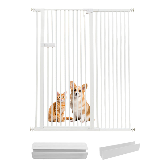 Lumizone Extra Tall Cat Gate 55.12" High Pressure Mounted Extra Wide 2025 New (17 Sizes) 1.37" Gap No Drilling Auto-Close One-Handed Operation Tall Pet Gate for Dogs