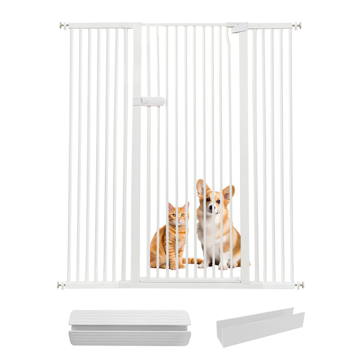 Lumizone Extra Tall Cat Gate 55.12" High Pressure Mounted Extra Wide 2025 New (17 Sizes) 1.37" Gap No Drilling Auto-Close One-Handed Operation Tall Pet Gate for Dogs