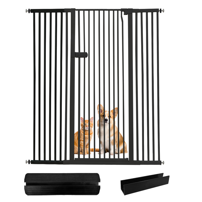 Lumizone Extra Tall Cat Gate 61.02" High Pressure Mounted Extra Wide 2025 New (17 Sizes) 1.37" Gap No Drilling Auto-Close One-Handed Operation Tall Pet Gate for Dogs
