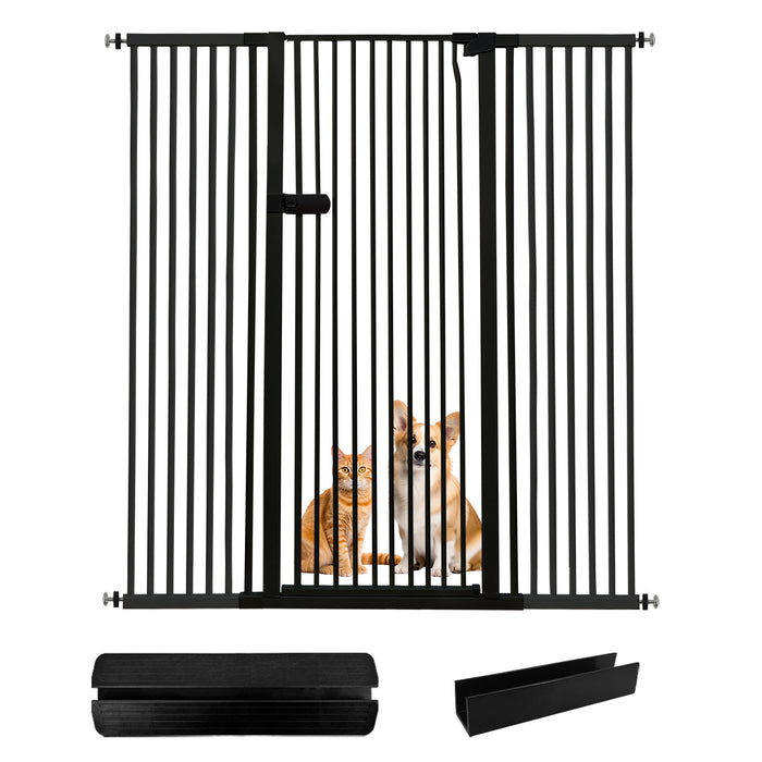 Lumizone Extra Tall Cat Gate 55.12" High Pressure Mounted Extra Wide 2025 New (17 Sizes) 1.37" Gap No Drilling Auto-Close One-Handed Operation Tall Pet Gate for Dogs