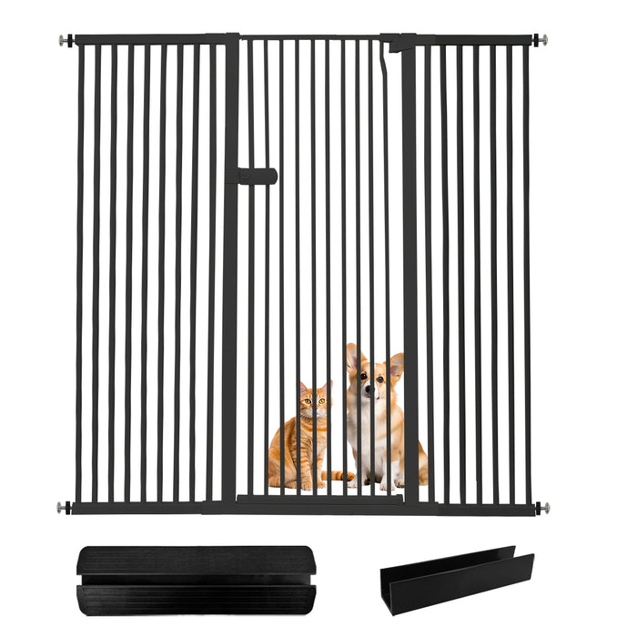 Lumizone Extra Tall Cat Gate 61.02" High Pressure Mounted Extra Wide 2025 New (17 Sizes) 1.37" Gap No Drilling Auto-Close One-Handed Operation Tall Pet Gate for Dogs