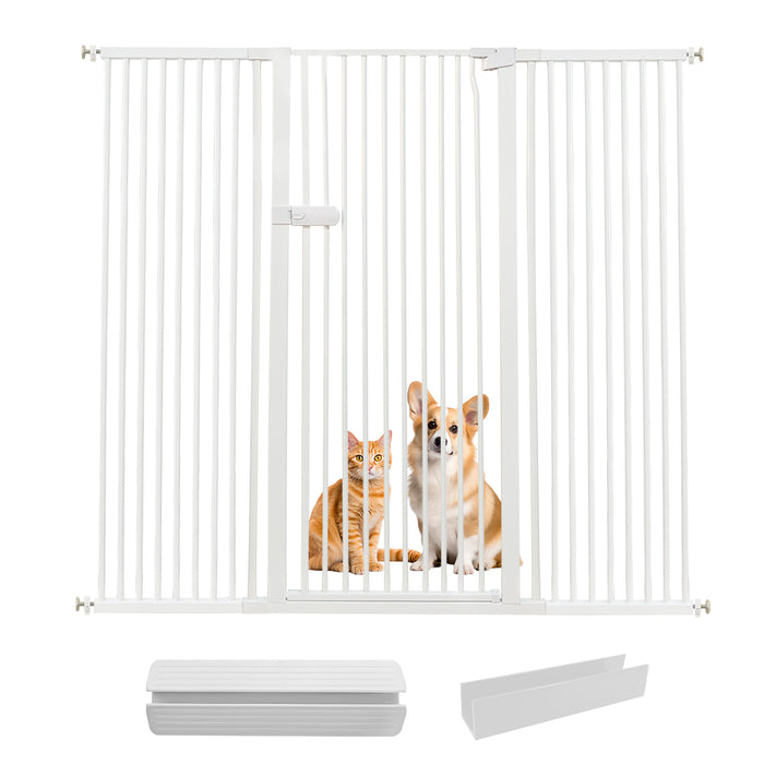Lumizone Extra Tall Cat Gate 61.02" High Pressure Mounted Extra Wide 2025 New (17 Sizes) 1.37" Gap No Drilling Auto-Close One-Handed Operation Tall Pet Gate for Dogs