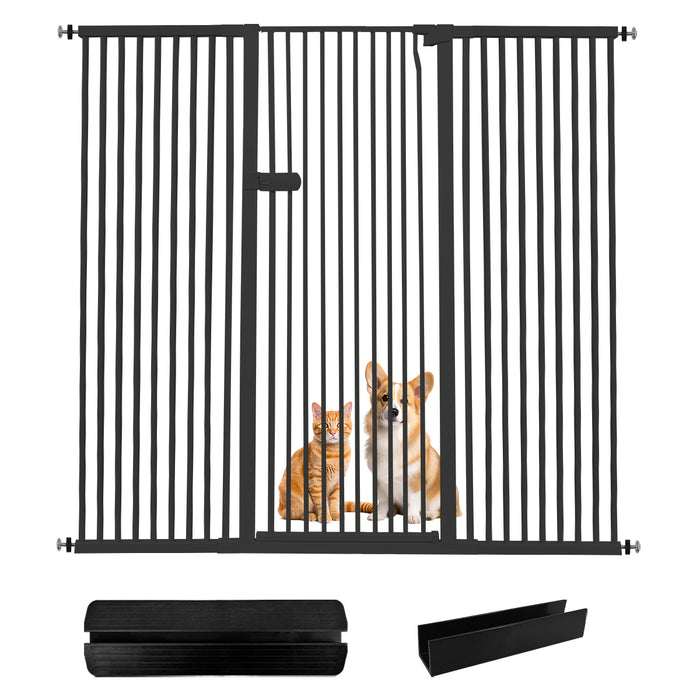 Lumizone Extra Tall Cat Gate 61.02" High Pressure Mounted Extra Wide 2025 New (17 Sizes) 1.37" Gap No Drilling Auto-Close One-Handed Operation Tall Pet Gate for Dogs