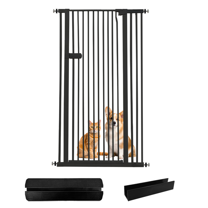 Lumizone Extra Tall Cat Gate 55.12" High Pressure Mounted Extra Wide 2025 New (17 Sizes) 1.37" Gap No Drilling Auto-Close One-Handed Operation Tall Pet Gate for Dogs