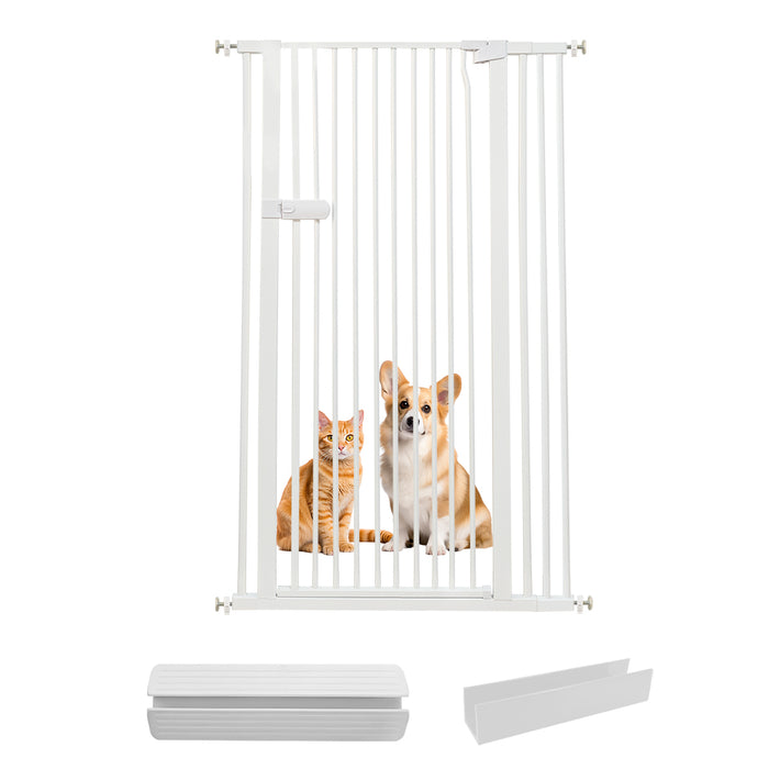 Lumizone Extra Tall Cat Gate 61.02" High Pressure Mounted Extra Wide 2025 New (17 Sizes) 1.37" Gap No Drilling Auto-Close One-Handed Operation Tall Pet Gate for Dogs