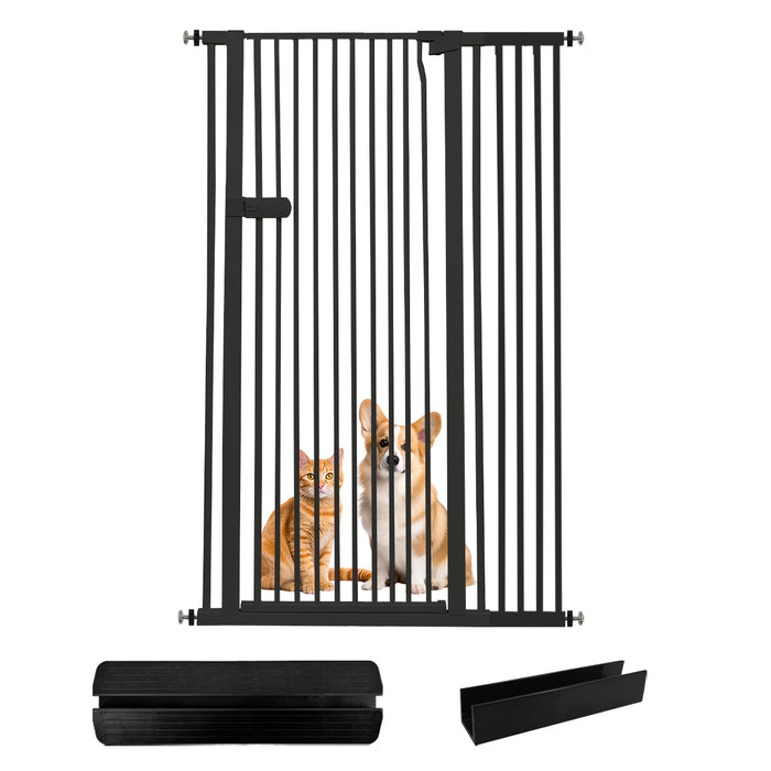 Lumizone Extra Tall Cat Gate 61.02" High Pressure Mounted Extra Wide 2025 New (17 Sizes) 1.37" Gap No Drilling Auto-Close One-Handed Operation Tall Pet Gate for Dogs