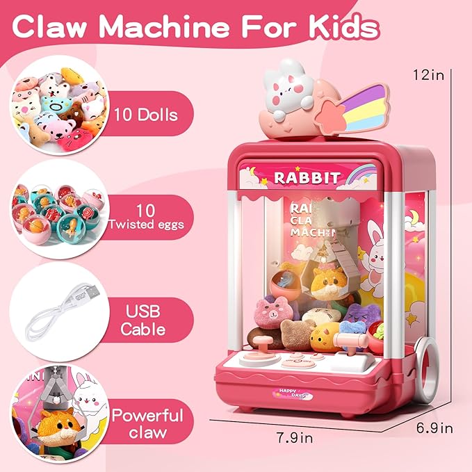 Claw Machine for Kids, Birthday Party Game, Fun Gift for Boys & Girls