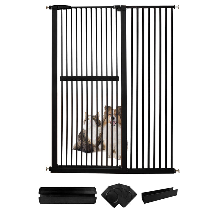 Lumizone Extra Tall Pet Gate 61.02" High Pressure Mounted 30.12"-67.32" Extra Wide (9 Sizes) 1.37" Gap for Cat Dog Children Stairs Doorway Hallway No Drilling Auto-Close