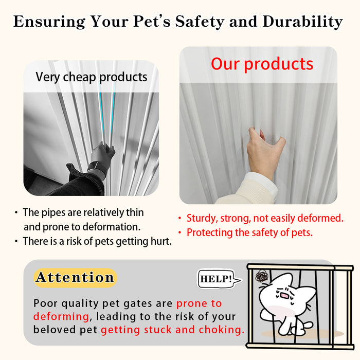 Lumizone Extra Tall Cat Gate 55.12" High Pressure Mounted Extra Wide 2025 New (17 Sizes) 1.37" Gap No Drilling Auto-Close One-Handed Operation Tall Pet Gate for Dogs