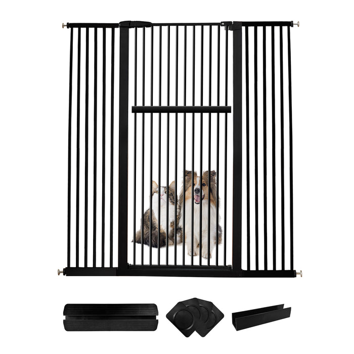 Lumizone Extra Tall Pet Gate 55.12" High Pressure Mounted 30.12"-67.90" Extra Wide (9 Sizes) 1.37" Gap for Cat Dog Children Stairs Doorway Hallway No Drilling Auto-Close