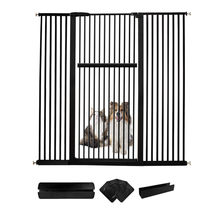 Lumizone Extra Tall Pet Gate 55.12" High Pressure Mounted 30.12"-67.90" Extra Wide (9 Sizes) 1.37" Gap for Cat Dog Children Stairs Doorway Hallway No Drilling Auto-Close