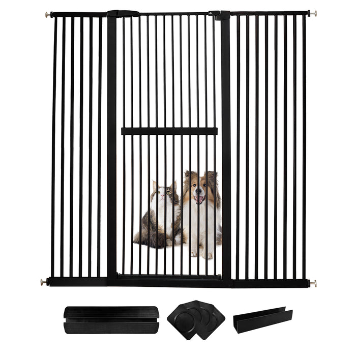 Lumizone Extra Tall Pet Gate 61.02" High Pressure Mounted 30.12"-67.32" Extra Wide (9 Sizes) 1.37" Gap for Cat Dog Children Stairs Doorway Hallway No Drilling Auto-Close