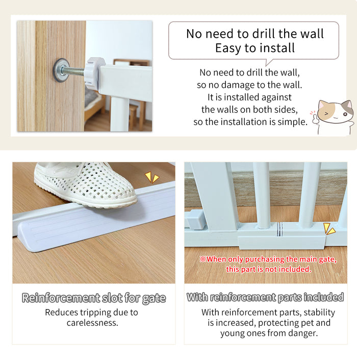 Lumizone Extra Tall Cat Gate 55.12" High Pressure Mounted Extra Wide 2025 New (17 Sizes) 1.37" Gap No Drilling Auto-Close One-Handed Operation Tall Pet Gate for Dogs