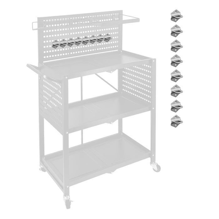 Lumizone Tool Cart Utility cart 3-Tier Foldable Tool cart on wheels DIY Use Tool organization Tool Storage Weight Capacity of 330 lbs Mobility Transport Garage organizers and storage