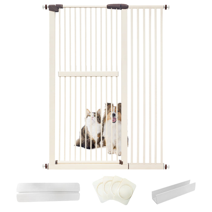 Lumizone Extra Tall Pet Gate 61.02" High Pressure Mounted 30.12"-67.32" Extra Wide (9 Sizes) 1.37" Gap for Cat Dog Children Stairs Doorway Hallway No Drilling Auto-Close